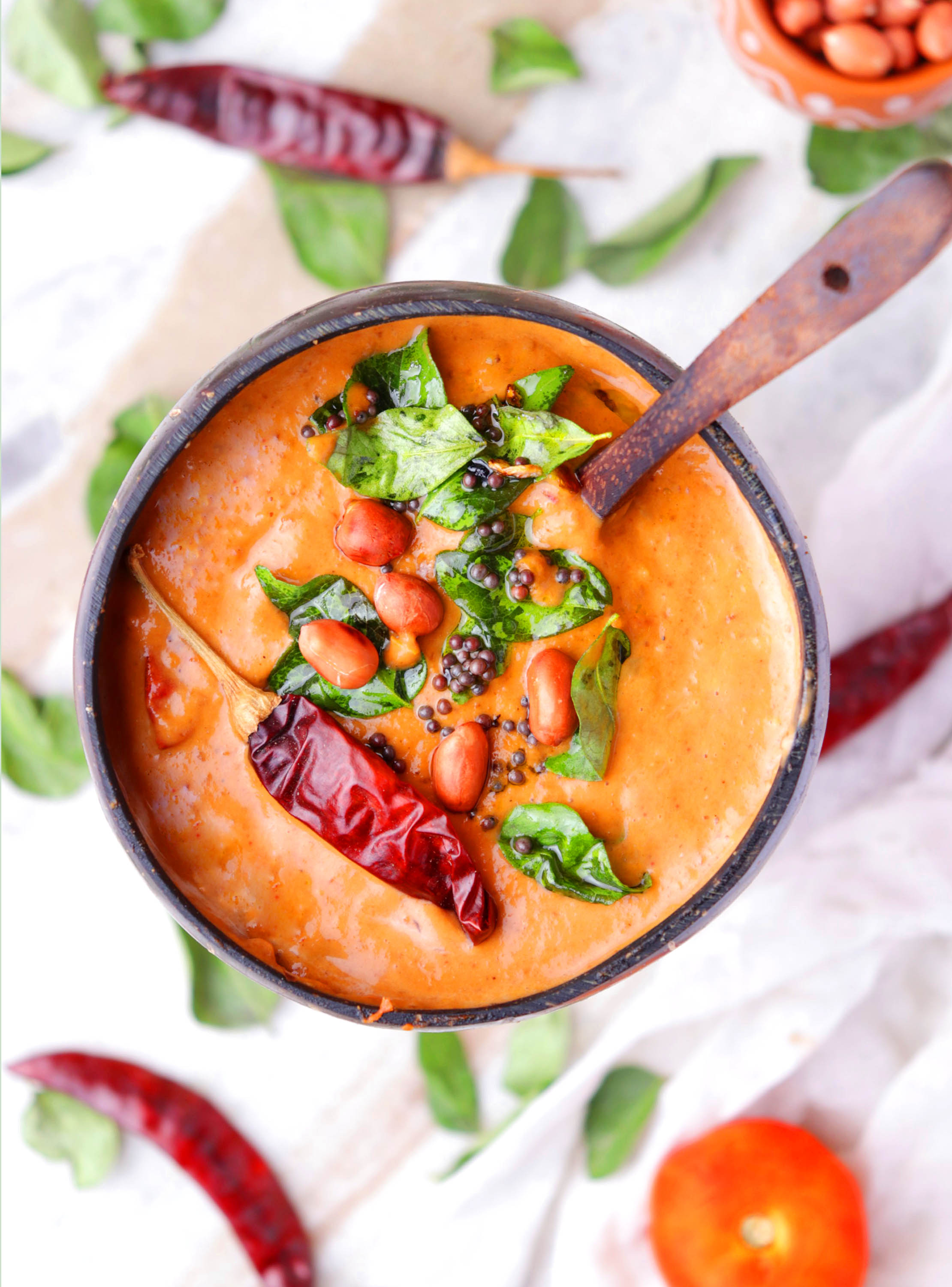 Red Tomato Chutney - Tangy South Indian Chutney for Dosa or Idli - That